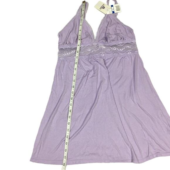 B. Tempt'd b.adorable Chemise Lingerie‎ Lavender Lace Cotton Slip NWT Women's XL - Picture 8 of 11